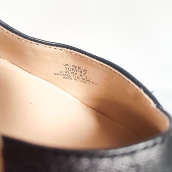 Vince Camuto Flats Size 10 Black Leather Crossover Pointy Toe Slip On Preppy - Picture 8 of 10